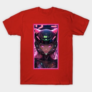 Anime Race Girl | Special Anime Artwork | Pink Red Black Blue Chibi Manga Anime Art T-Shirt